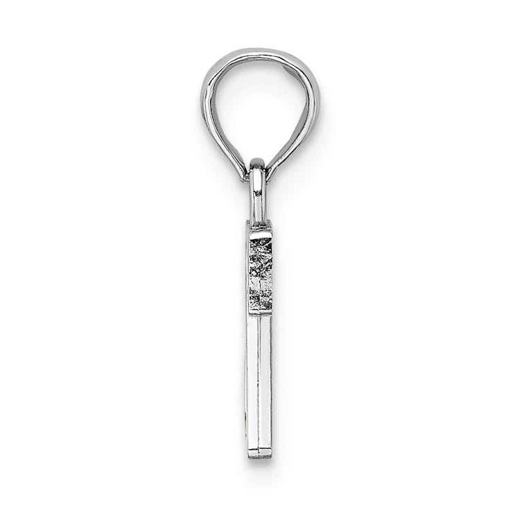 Rhodium Over 14k White Gold Polished Block Letter Z Initial Pendant