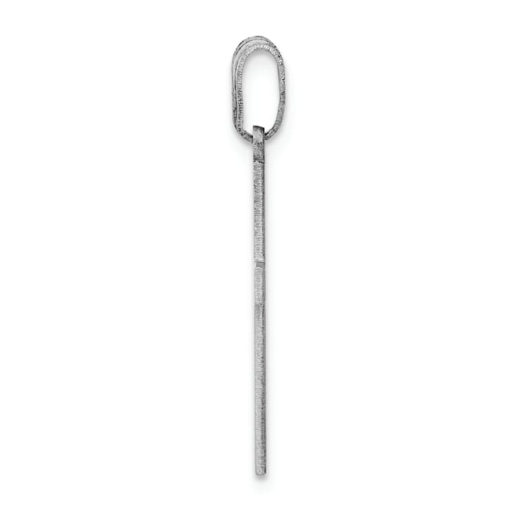 Rhodium Over 14k White Gold Polished Cross Pendant