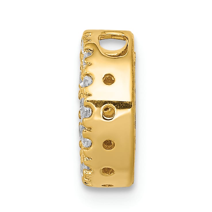 14K Yellow Gold Diamond Letter O Initial Charm