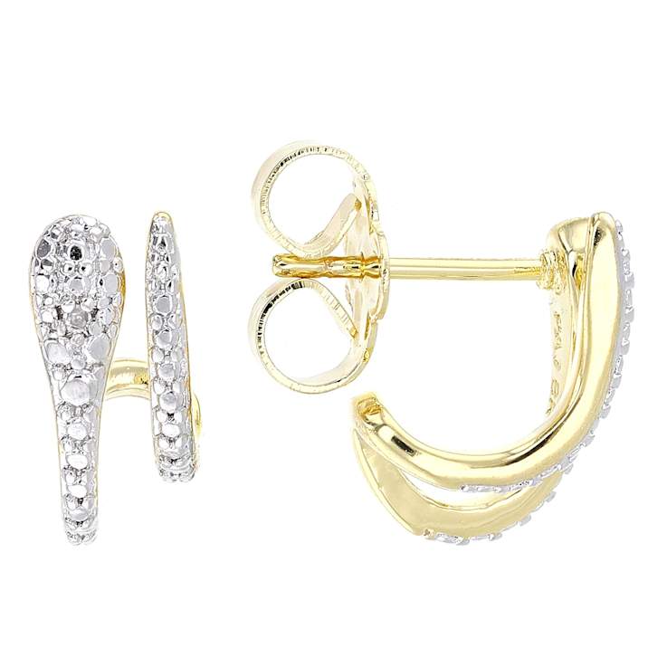 Diamond J-Hoop Earrings