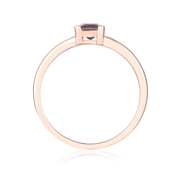 Square Lab Created Alexandrite 14K Rose Gold Over Sterling Silver
Solitaire Ring, 0.55ct