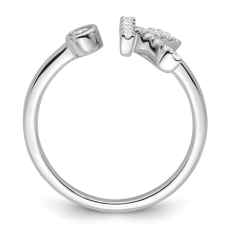 Rhodium Over 14K White Gold Lab Grown Diamond VS/SI GH, Initial K
Adjustable Ring