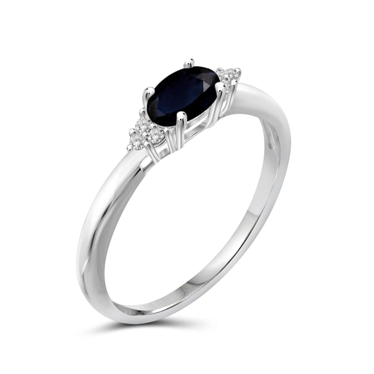 Black Sapphire Rhodium Over Sterling Silver Ring 0.63ctw