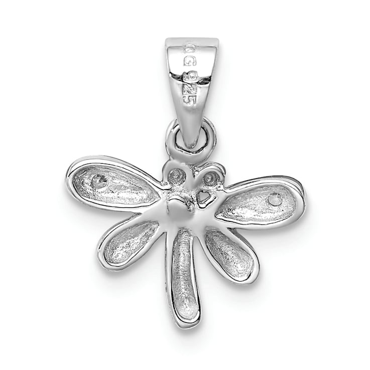 Rhodium Over Sterling Silver Polished Cubic Zirconia Dragonfly
Children's Pendant
