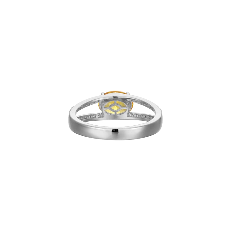 Yellow And White Cubic Zirconia Platinum Over Sterling Silver Ring 2.41ctw