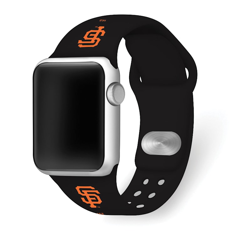 Gametime MLB San Francisco Giants Black Silicone Apple Watch Band
(42/44mm M/L). Watch not included.