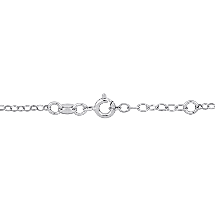 Children's White Dog Charm Bracelet in Sterling Silver