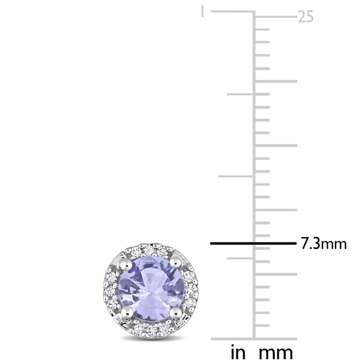 Tanzanite 10K White Gold Earrings 1.15ctw