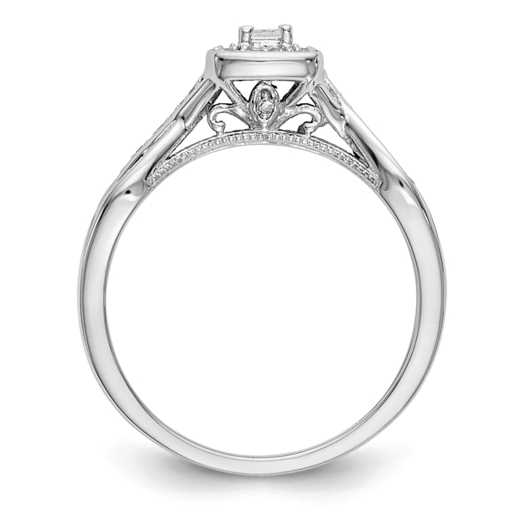 Rhodium Over 14K White Gold First Promise Diamond Promise/Engagement
Ring 0.29ctw