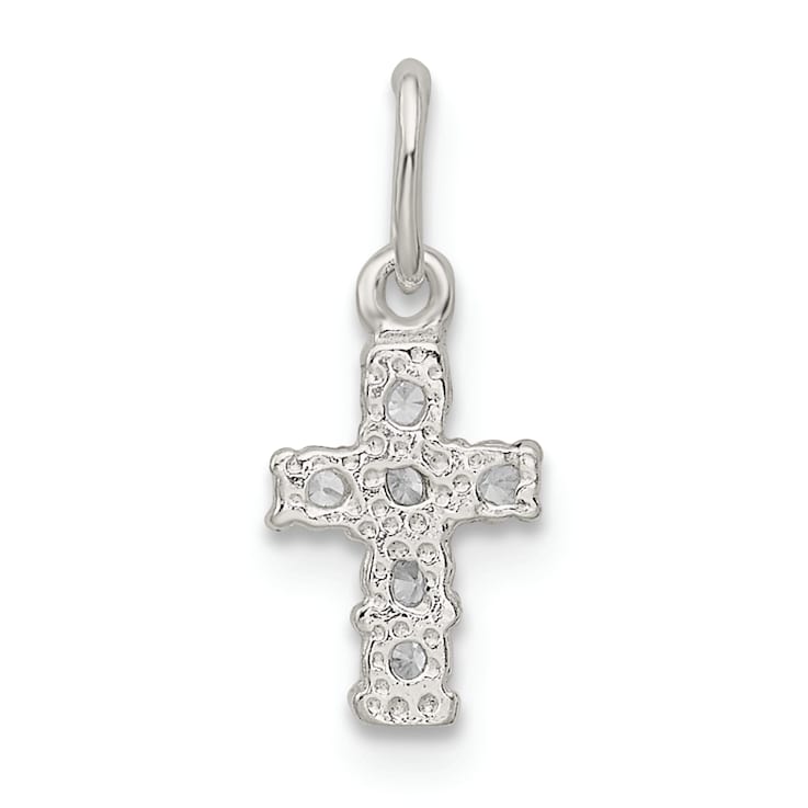 Sterling Silver Cubic Zirconia Cross Charm