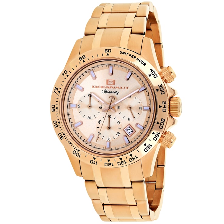 Oceanaut Men's Biarritz Rose Dial and Bezel, Rose Stainless Steel Watch