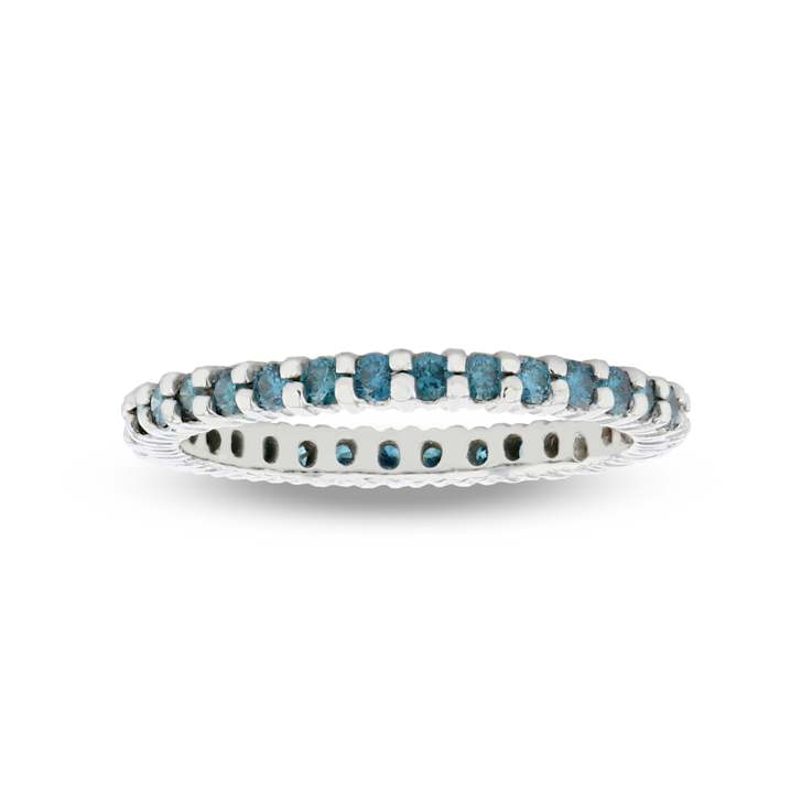 0.50ctw Irradiated Blue Diamond Band in 14k White Gold