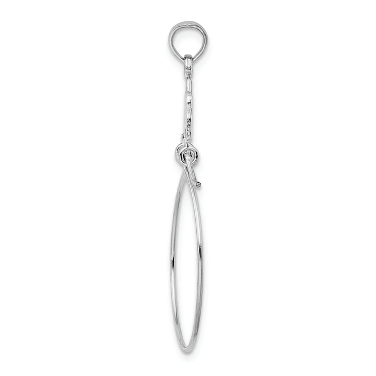 Rhodium Over 14K White Gold Filigree Charm Holder