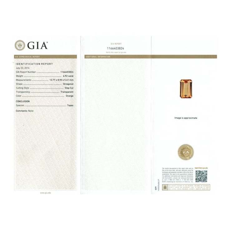 Imperial Topaz 13.7x8.9mm Rectangle 6.92ct