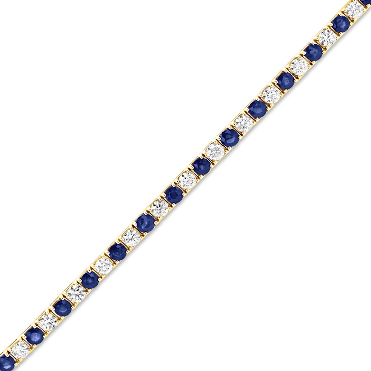 6.25ctw Sapphire and Diamond Bracelet in 14k Yellow Gold