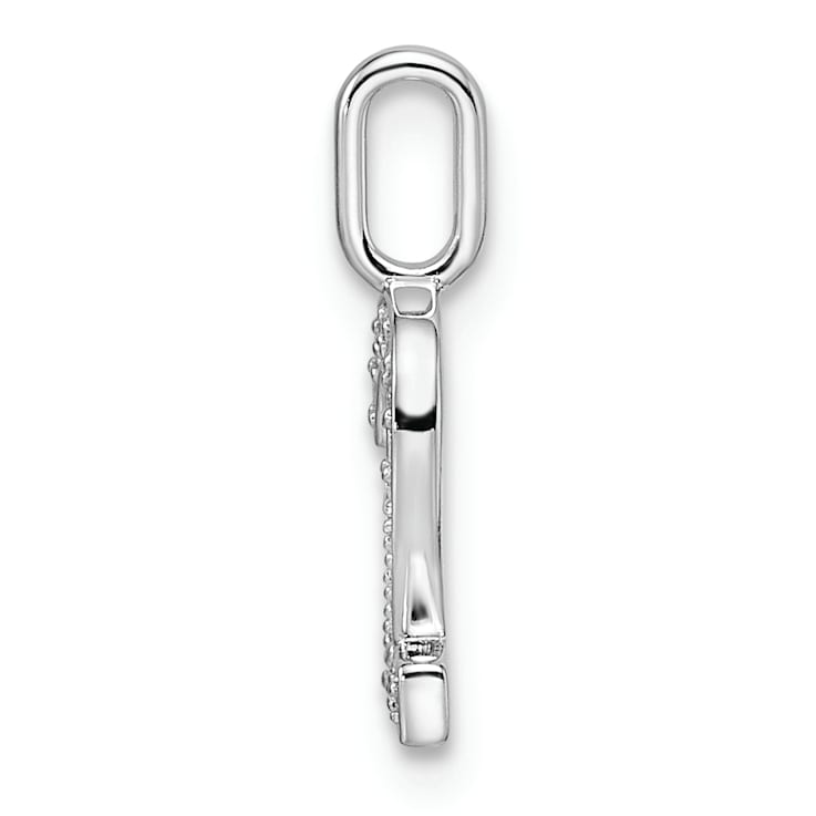 Rhodium Over 14k White Gold Diamond Number 2 Pendant