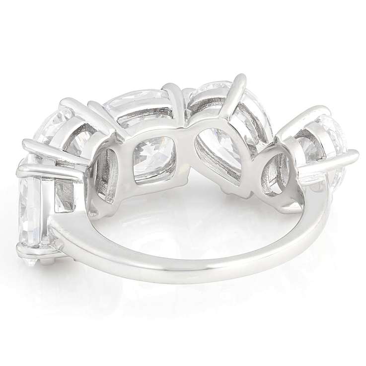 Multi-Shape CZ Band Ring In Sterling Silver