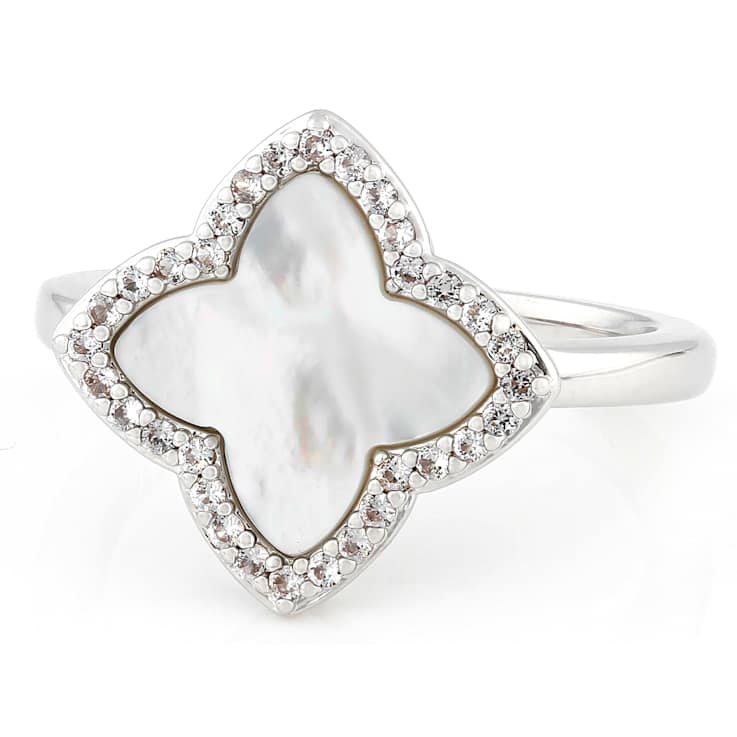 Clover Mother-Of-Pearl And Sapphire Ring