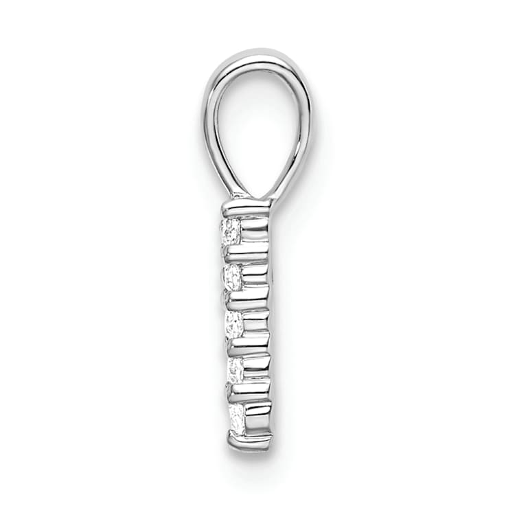 Rhodium Over 14k White Gold Diamond Number 1 Pendant