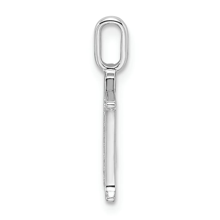 14K White Gold Diamond Letter M Initial Pendant