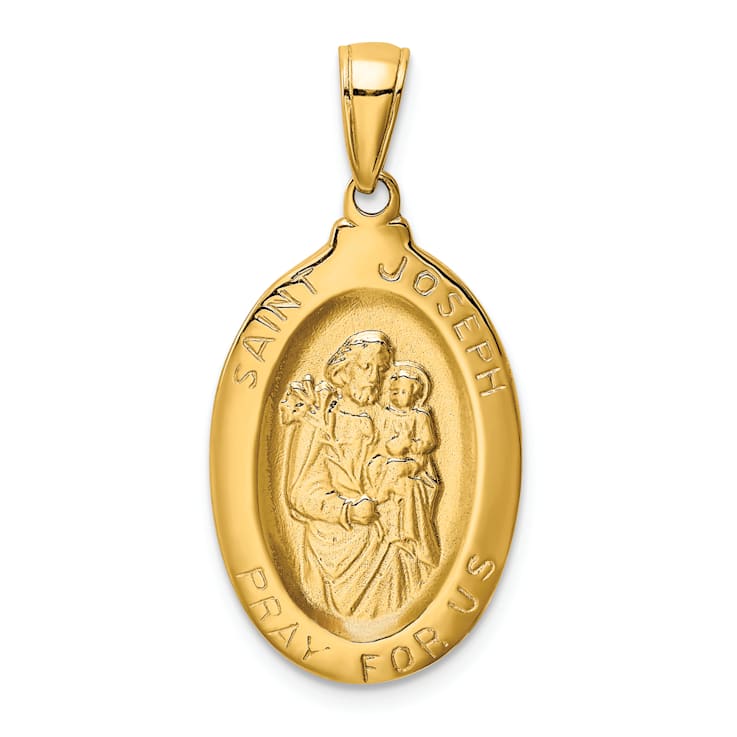 14K Yellow Gold Saint Joseph Medal Pendant