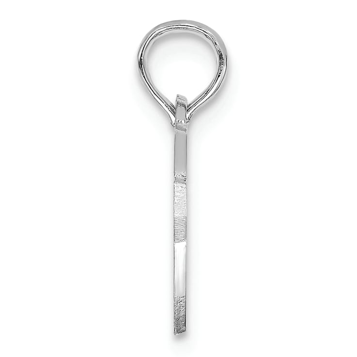 Rhodium Over 14k White Gold Brushed and Textured Best Friend Breakable
Double Hearts Pendant