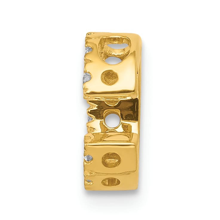 14K Yellow Gold Diamond Letter C Initial Charm