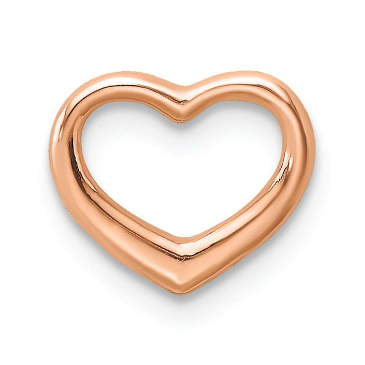 14k Rose Gold Polished Heart Chain Slide Pendant
