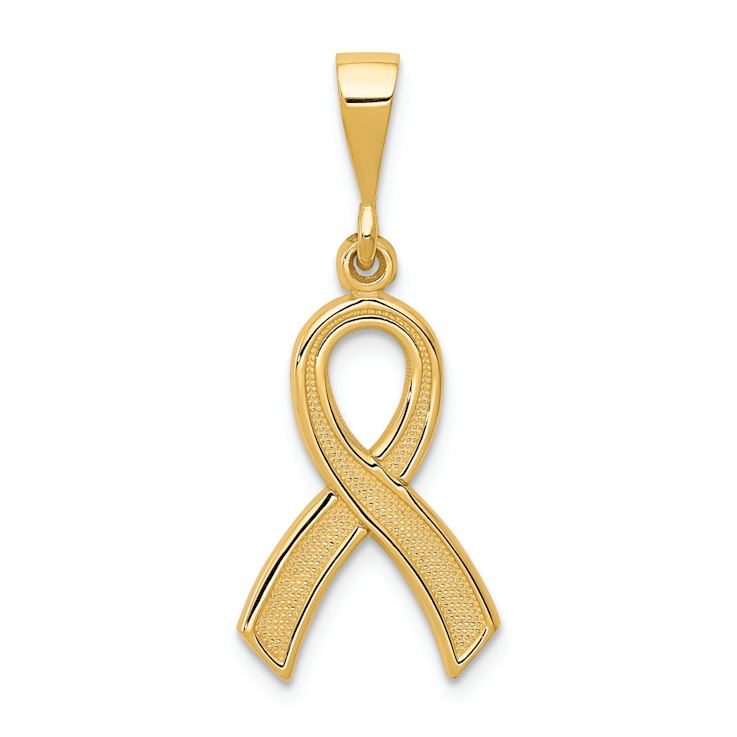 14k Yellow Gold Textured Awareness Pendant