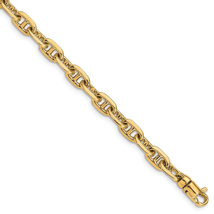 10k Yellow Gold 5.1mm Hand-polished Fancy Link Bracelet