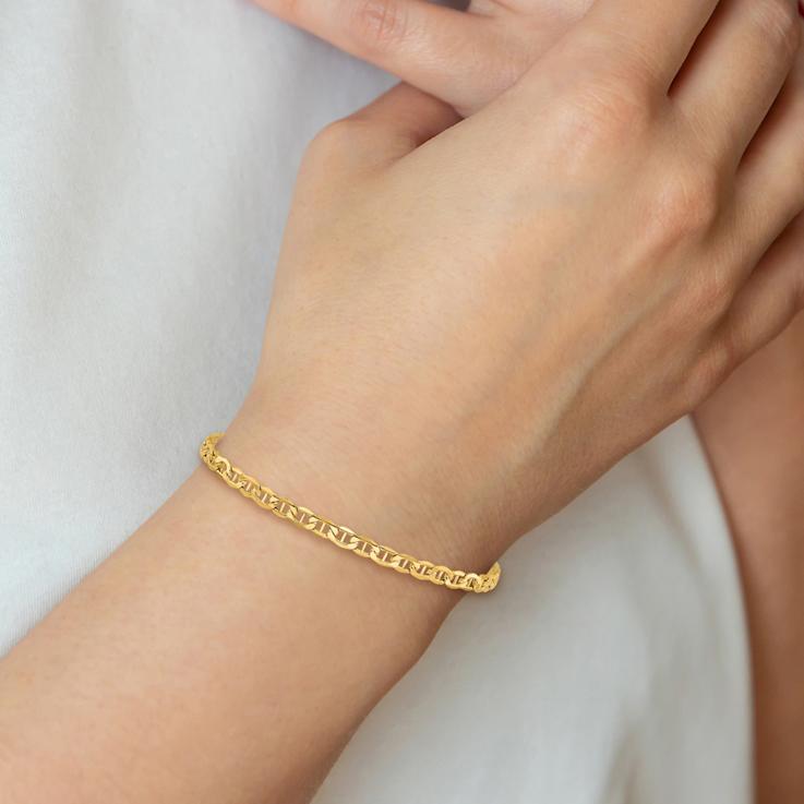 10k Yellow Gold 3.2mm Mariner Link Bracelet