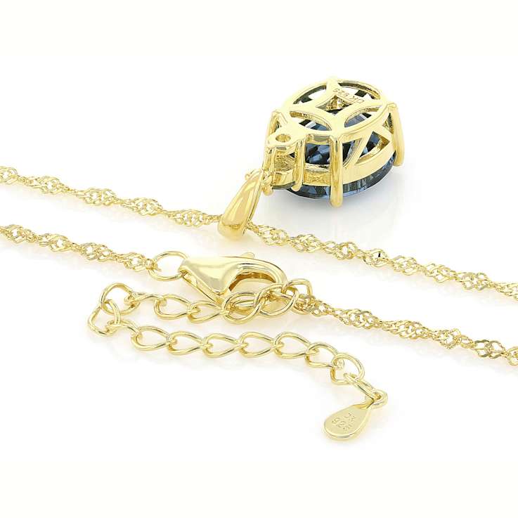 Blue Topaz And Swiss Blue Topaz Pendant Necklace In 18K Gold Over
Sterling Silver 5.72ctw