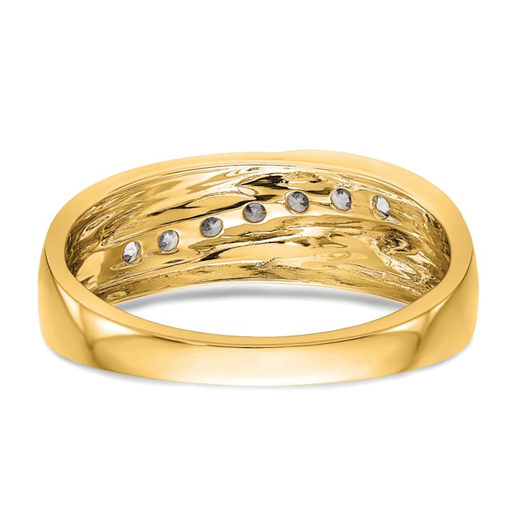 14K Yellow Gold Lab Grown Diamond SI1/SI2, G H I, Men's Band