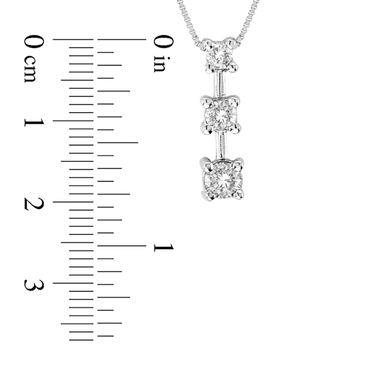 1.00ctw Diamond 3 Stone Pendant 14k White Gold