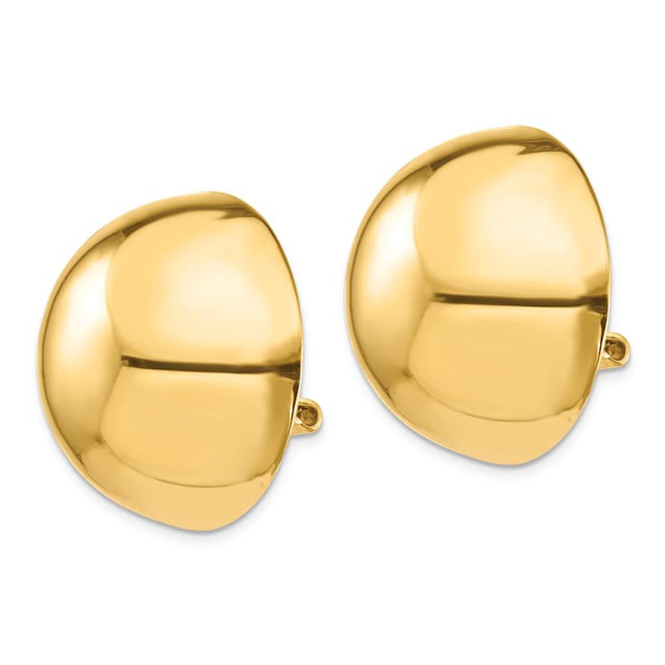 14k Yellow Gold 24mm Half Ball Non-pierced Stud Earrings
