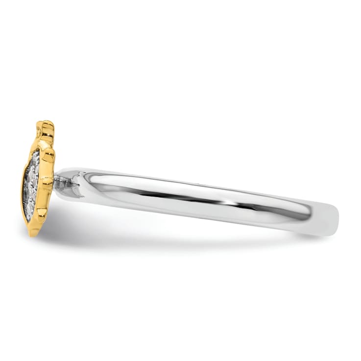 14K Yellow Gold Over Sterling Silver Stackable Expressions Ladybug
Diamond Ring 0.06ctw