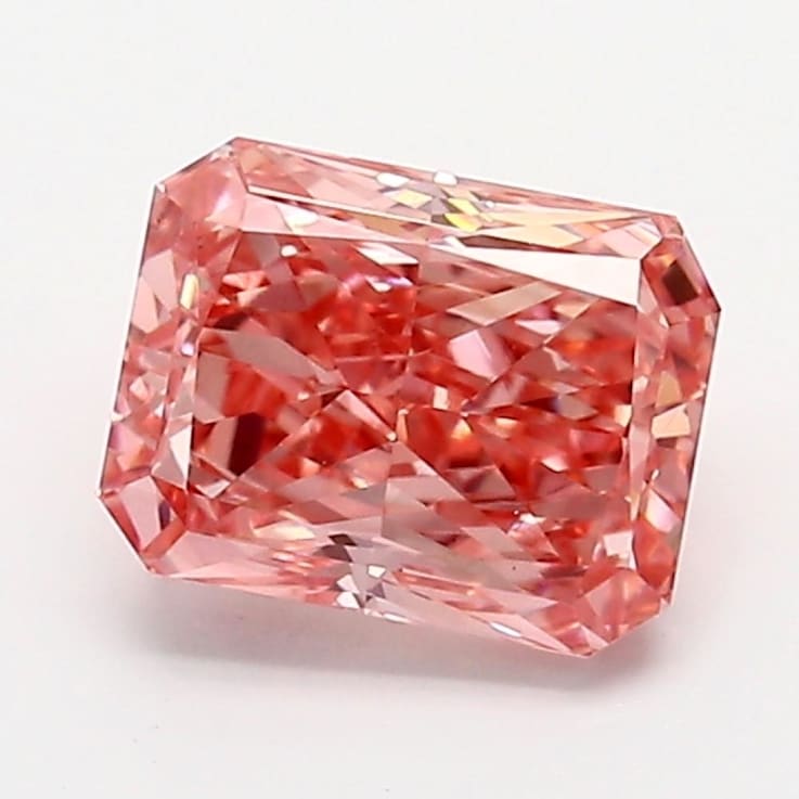 1.13ct Intense Pink Radiant Cut Lab-Grown Diamond VVS2 Clarity IGI Certified