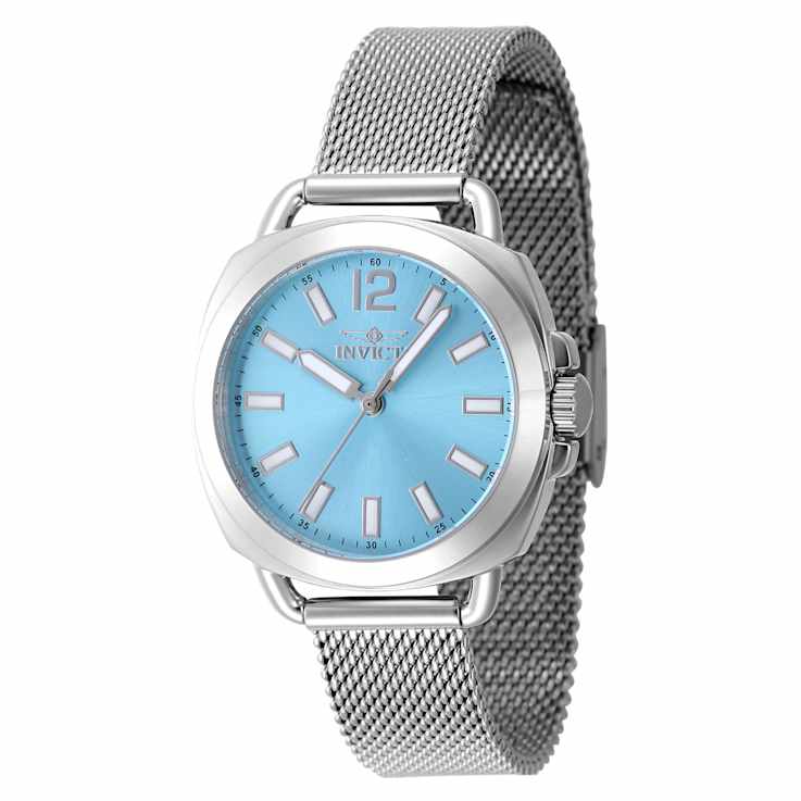Invicta Wildflower 32mm Light Blue Dial Stainless Steel Mesh Quartz Watch