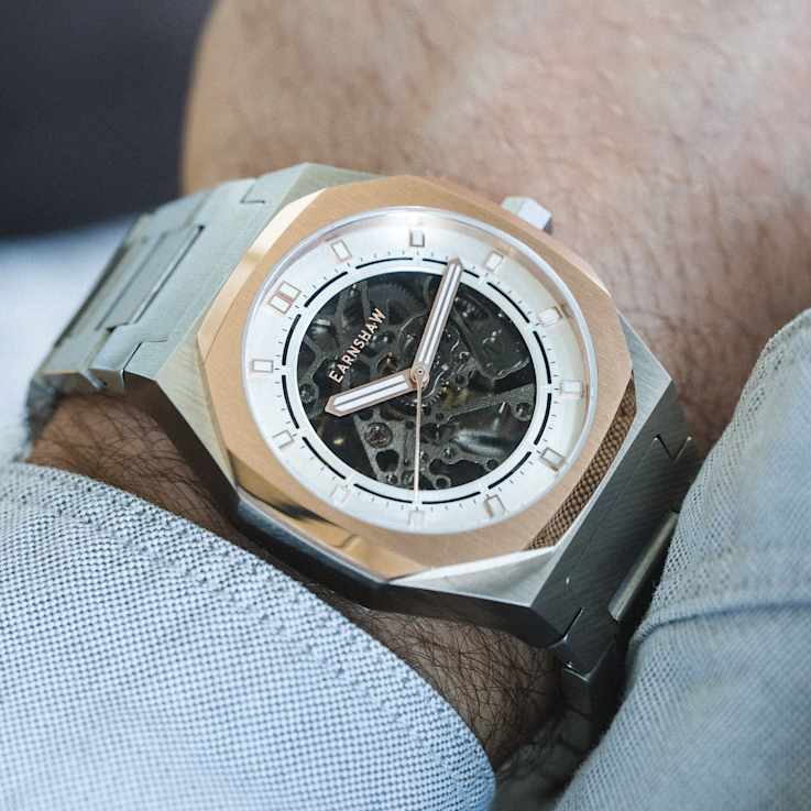 Thomas Earnshaw Discovery Drake Skeleton Silver Dial White Stainless
Steel Band Automatic Watch