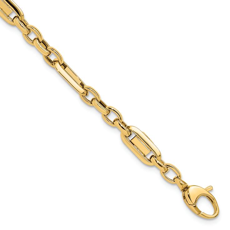 14k Yellow Gold 5.28mm Polished Fancy Link Bracelet