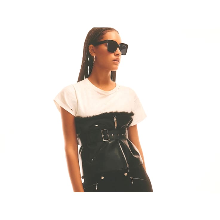 Quay Icy Matte Black Square Frame / Smoke Lenses Sunglasses