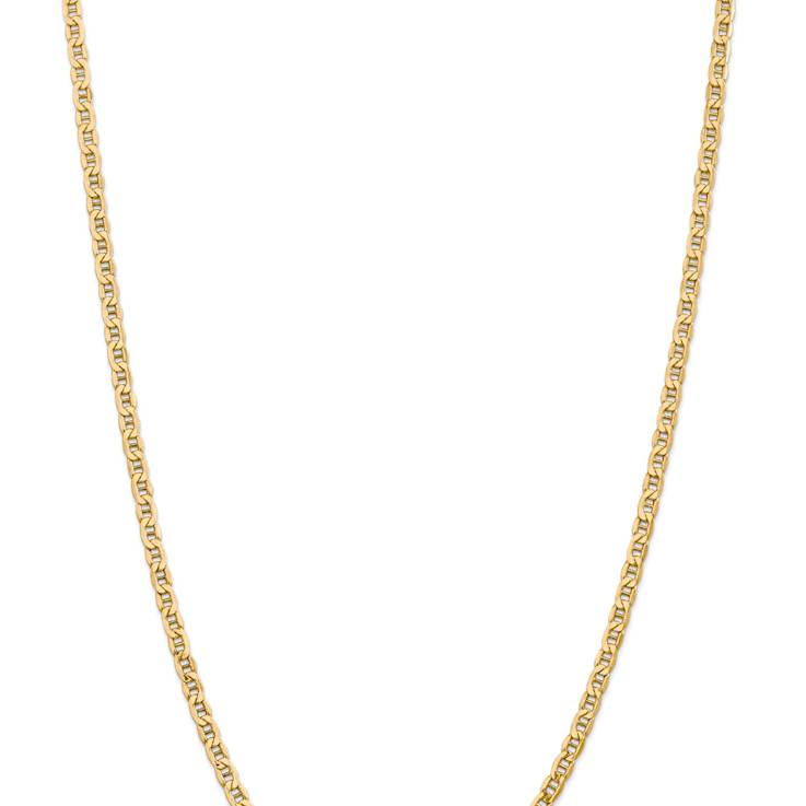 14k Yellow Gold 4.1mm Semi-Solid Mariner Chain 26 inch