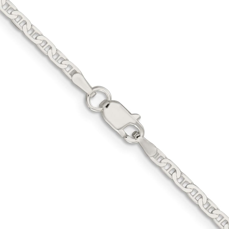 Sterling Silver 2.1mm Flat Anchor Chain Bracelet