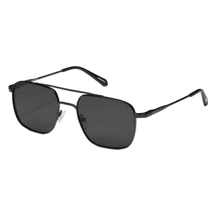 QUAY "BODYGUARD" Black Aviator Frame / Black Polarized Lenses Sunglasses