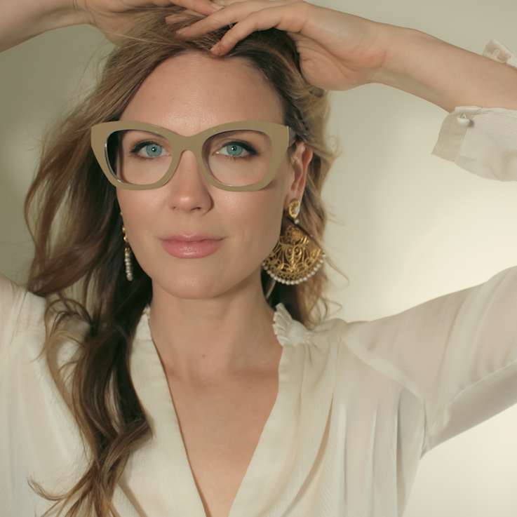 Peach Glamor Weslyn Reader and Eyewear Applique Set +2.50 Strength