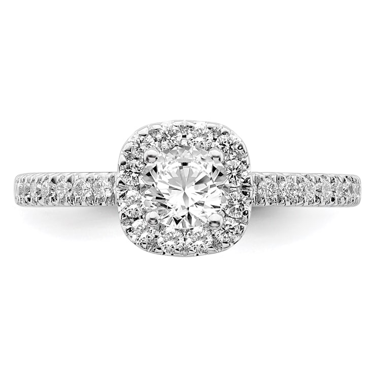 Rhodium Over 14K White Gold Eternal Promise Lab Grown Diamond Halo Ring