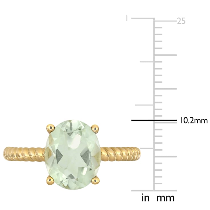 2.33ctw Green Quartz 14k Yellow Gold Ring