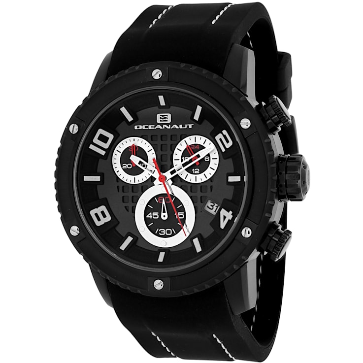 Oceanaut Men's Impulse Sport Black Dial, Black Bezel, Black Silicone Watch