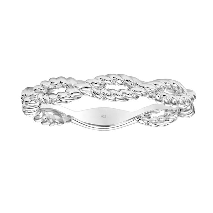 Rope Twist Band Ring In Sterling Silver