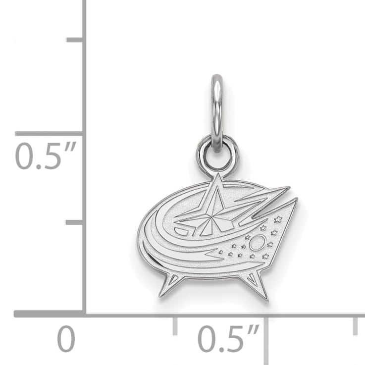 Rhodium Over Sterling Silver NHL LogoArt Columbus Blue Jackets Extra
Small Pendant